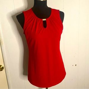 New York & Co Red Sleeveless Blouse Size Medium Career Work